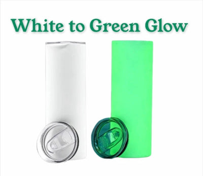 20oz Glow in the Dark Tumbler (white to green)